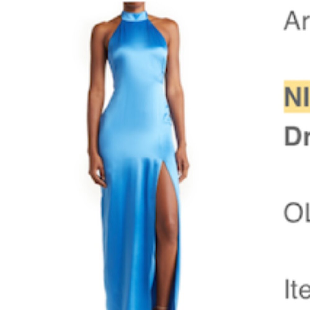 NICHOLAS, RAMINA HALTHER NECK SLIT DRESS